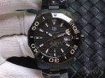 Swiss Clone Tag Heuer Aquaracer Calibre 5 43 MM All Black Case Ceramic Bezel Automatic Watch